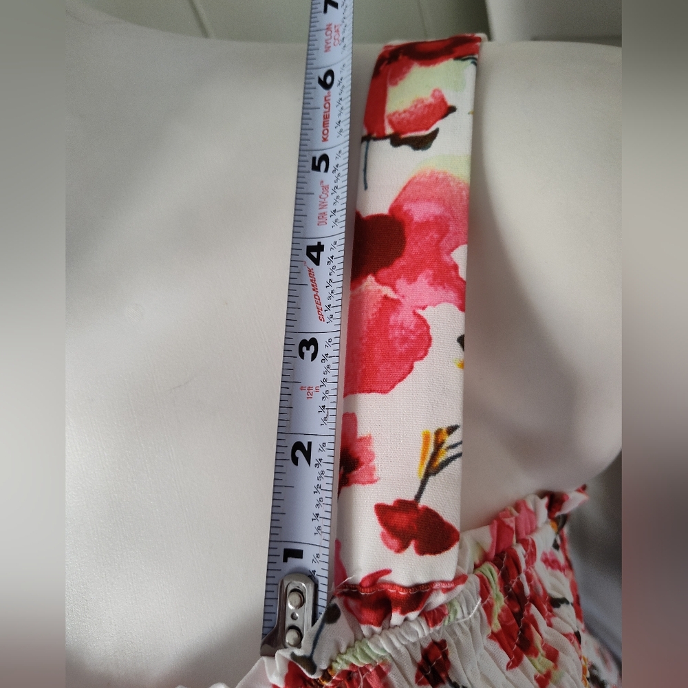 Grace Karin Summer Floral Smocked Summer Dress Sassy Flirty Sz Lg Unworn Cond - Picture 8 of 10